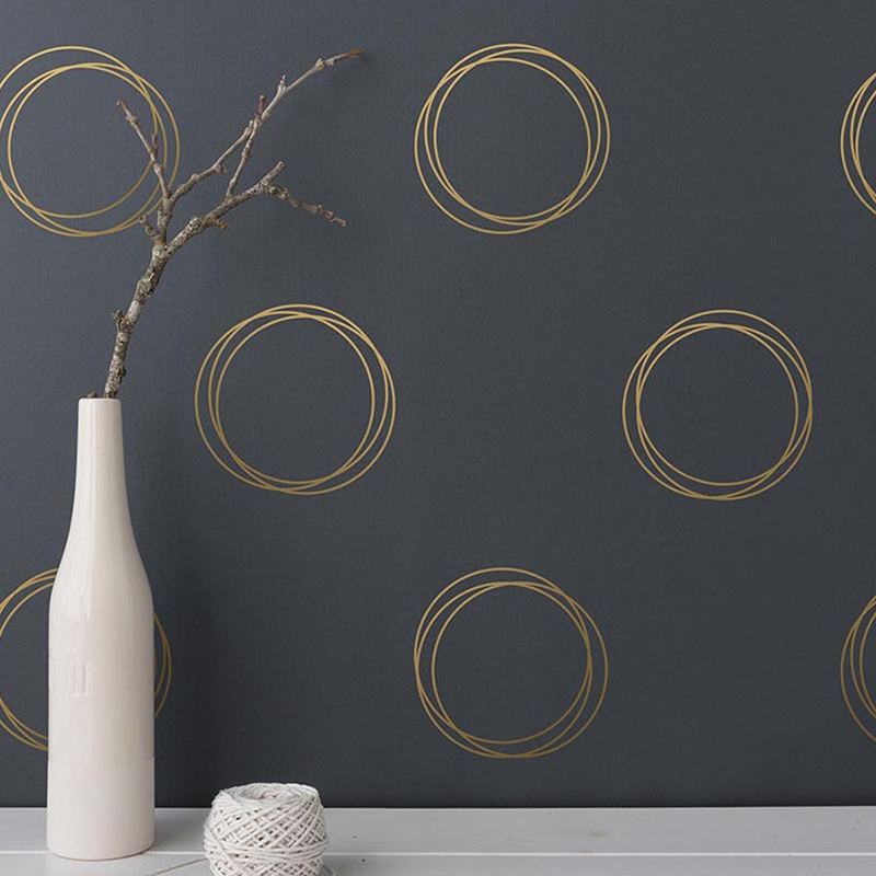 Vape Ring - Cincin Geometris Lingkaran Stiker Dinding Kamar